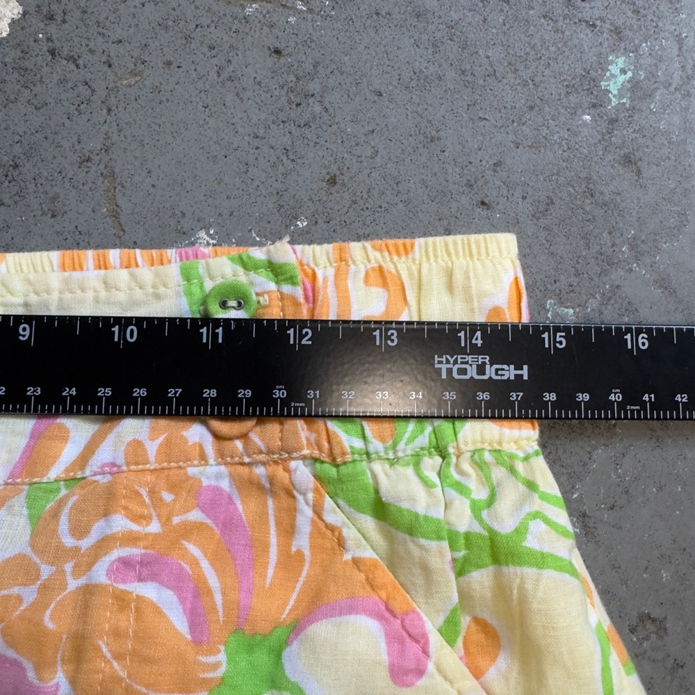 Lilly Pulitzer Gia Printed Linen Pants Yellow Floral Wide Leg Small NWT - Picture 8 of 10